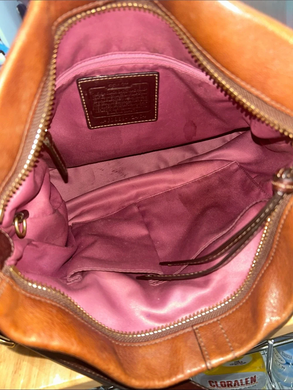 sold Coach Y2K Brown Leather Hamptons Shoulder Tote Bag with Gold Hardware